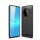 For Huawei Mate 40 Pro Brushed Texture Carbon Fiber TPU Case(Black) - 1