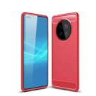 For Huawei Mate 40 Brushed Texture Carbon Fiber TPU Case(Red) - 1