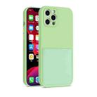 For iPhone 12 mini Liquid Silicone Skin Feel Shockproof Protective Case with Card Slot (Green) - 1