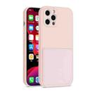 Liquid Silicone Skin Feel Shockproof Protective Case with Card Slot For iPhone 12 Pro(Pink) - 1