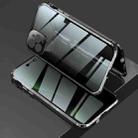 For iPhone 11 Pro Four-corner Shockproof Anti-peeping Magnetic Metal Frame Double-sided Tempered Glass Case (Black) - 1