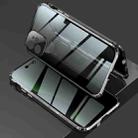 For iPhone 11 Four-corner Shockproof Anti-peeping Magnetic Metal Frame Double-sided Tempered Glass Case (Black) - 1