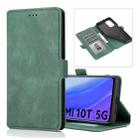 For Xiaomi Mi 10T 5G Retro Magnetic Closing Clasp Horizontal Flip Leather Case with Holder & Card Slots & Photo Frame & Wallet(Dark Green) - 1