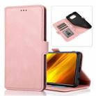 For Xiaomi Poco X3 NFC Retro Magnetic Closing Clasp Horizontal Flip Leather Case with Holder & Card Slots & Photo Frame & Wallet(Rose Gold) - 1