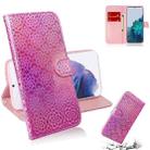 For Samsung Galaxy S21+ 5G Solid Color Colorful Magnetic Buckle Horizontal Flip PU Leather Case with Holder & Card Slots & Wallet & Lanyard(Pink) - 1