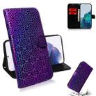 For Samsung Galaxy S21+ 5G Solid Color Colorful Magnetic Buckle Horizontal Flip PU Leather Case with Holder & Card Slots & Wallet & Lanyard(Purple) - 1