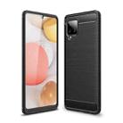 For Samsung Galaxy A42 5G Brushed Texture Carbon Fiber TPU Case(Black) - 1