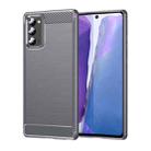 For Samsung Galaxy Note20 Brushed Texture Carbon Fiber TPU Case (Grey) - 1