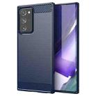 For Samsung Galaxy Note20 Ultra Brushed Texture Carbon Fiber TPU Case(Navy Blue) - 1