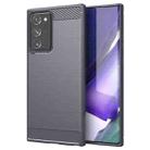 For Samsung Galaxy Note20 Ultra Brushed Texture Carbon Fiber TPU Case (Grey) - 1