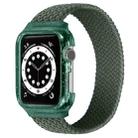 Weave Wrist Strap Watch Bands with Frame For Apple Watch Series  7  45mm / & 6 & SE & 5 & 4 44mm , Length:128mm(Dark Olive Green) - 1