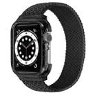 Weave Wrist Strap Watch Bands with Frame For Apple Watch Series  7  45mm / & 6 & SE & 5 & 4 44mm , Length:128mm(Black) - 1