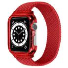 Weave Wrist Strap Watch Bands with Frame For Apple Watch Series  7  45mm / & 6 & SE & 5 & 4 44mm , Length:135mm(Red) - 1