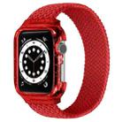 Weave Wrist Strap Watch Bands with Frame For Apple Watch Series  7  45mm / & 6 & SE & 5 & 4 44mm , Length:155mm(Red) - 1