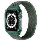 Weave Wrist Strap Watch Bands with Frame For Apple Watch Series  7  45mm / & 6 & SE & 5 & 4 44mm , Length:160mm(Dark Olive Green) - 1