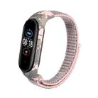 For Xiaomi Mi Band 6 / 5 / 4 / 3 Nylon Loop Camouflage Integrated  Watch Band(Pink) - 1