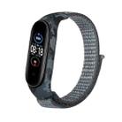 For Xiaomi Mi Band 6 / 5 / 4 / 3 Nylon Loop Camouflage Integrated  Watch Band(Grey) - 1