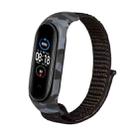 For Xiaomi Mi Band 6 / 5 / 4 / 3 Nylon Loop Camouflage Integrated  Watch Band(Black) - 1