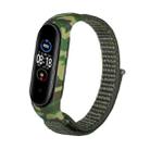 For Xiaomi Mi Band 6 / 5 / 4 / 3 Nylon Loop Camouflage Integrated  Watch Band(Army Green) - 1