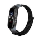 For Xiaomi Mi Band 6 / 5 / 4 / 3 Nylon Loop Camouflage Integrated  Watch Band(Dark Black) - 1