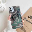 For iPhone 11 Shockproof IMD Camouflage TPU Protective Case with Holder (Brown) - 1
