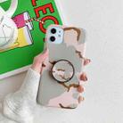 For iPhone 12 mini Shockproof IMD Camouflage TPU Protective Case with Holder (Pink) - 1