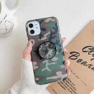 For iPhone 12 mini Shockproof IMD Camouflage TPU Protective Case with Holder (Brown) - 1