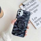 For iPhone 12 / 12 Pro Shockproof IMD Camouflage TPU Protective Case with Holder(Black) - 1