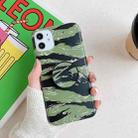 For iPhone 12 / 12 Pro Shockproof IMD Camouflage TPU Protective Case with Holder(Green) - 1