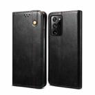 For Samsung Galaxy S20 Plus Simple Wax Crazy Horse Texture Horizontal Flip Leather Case with Card Slots & Wallet(Black) - 1