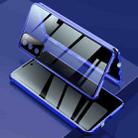 For Samsung Galaxy S20 FE 5G Four-corner Shockproof Anti-peeping Magnetic Metal Frame Double-sided Tempered Glass Case(Blue) - 1