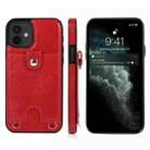 For iPhone 12 mini Shockproof PU Leather + TPU Protective Case with Card Slot & Lanyard (Red) - 1