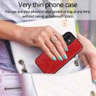 For iPhone 12 mini Shockproof PU Leather + TPU Protective Case with Card Slot & Lanyard (Red) - 8