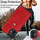 For iPhone 12 mini Shockproof PU Leather + TPU Protective Case with Card Slot & Lanyard (Red) - 9