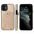 For iPhone 12 mini Shockproof PU Leather + TPU Protective Case with Card Slot & Lanyard (Gold) - 1