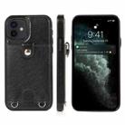 For iPhone 12 mini Shockproof PU Leather + TPU Protective Case with Card Slot & Lanyard (Black) - 1