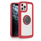 Military Industry Acrylic Backplane Shockproof Protective Case with Ring Holder For iPhone 12 / 12 Pro(Red) - 1