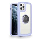 Military Industry Acrylic Backplane Shockproof Protective Case with Ring Holder For iPhone 12 / 12 Pro(Purple) - 1