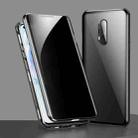 For OnePlus 8 Pro Four-corner Shockproof Anti-peeping Magnetic Metal Frame Double-sided Tempered Glass Case(Black) - 1