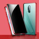 For OnePlus 8 Pro Four-corner Shockproof Anti-peeping Magnetic Metal Frame Double-sided Tempered Glass Case(Red) - 1