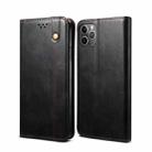 For iPhone 11 Pro Max Simple Wax Crazy Horse Texture Horizontal Flip Leather Case with Card Slots & Wallet (Black) - 1