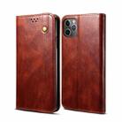 For iPhone 11 Pro Max Simple Wax Crazy Horse Texture Horizontal Flip Leather Case with Card Slots & Wallet (Brown) - 1