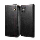 For iPhone 12 / 12 Pro Simple Wax Crazy Horse Texture Horizontal Flip Leather Case with Card Slots & Wallet(Black) - 1