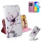 For Huawei P Smart 2021 / Y7a Coloured Drawing Horizontal Flip Leather Case, with Holder & Card Slots & Wallet(Magnolia Flower) - 1