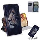 For Nokia 2.4 Coloured Drawing Horizontal Flip Leather Case, with Holder & Card Slots & Wallet(Lion) - 1