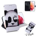 For Samsung Galaxy S21 5G Coloured Drawing Horizontal Flip Leather Case, with Holder & Card Slots & Wallet(Panda) - 1