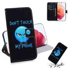 For Samsung Galaxy S21 5G Coloured Drawing Horizontal Flip Leather Case, with Holder & Card Slots & Wallet(Anger) - 1