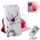 For Samsung Galaxy S21 5G Coloured Drawing Horizontal Flip Leather Case, with Holder & Card Slots & Wallet(Magnolia Flower) - 1