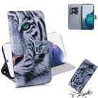 For Samsung Galaxy S21+ 5G Coloured Drawing Horizontal Flip Leather Case, with Holder & Card Slots & Wallet(Tiger) - 1