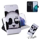 For Samsung Galaxy S21+ 5G Coloured Drawing Horizontal Flip Leather Case, with Holder & Card Slots & Wallet(Panda) - 1